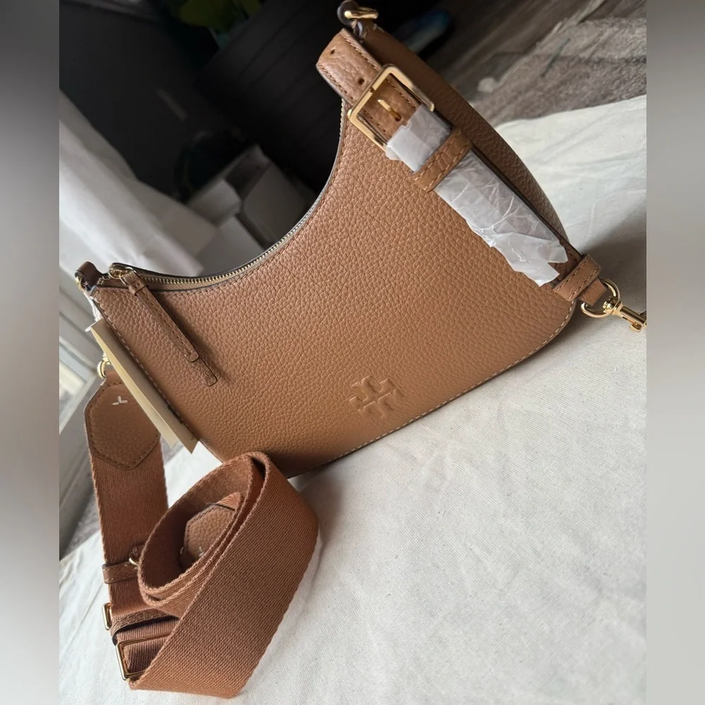 New ToryBurch THEA CONVERTIBLE CROSSBODY TIRAMISU 2 straps